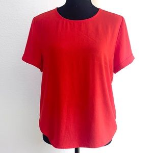 Bright Red Simple Blouse